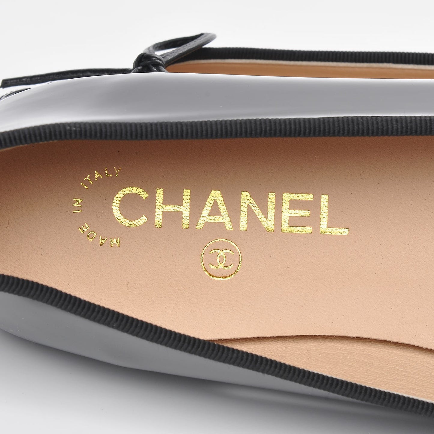Patent CC Cap Toe Ballerina Flats 42 Black