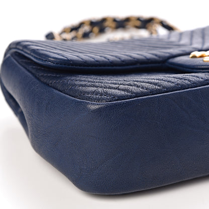 Chanel Lambskin Chevron Quilted Small Flap Navy 9 of 11