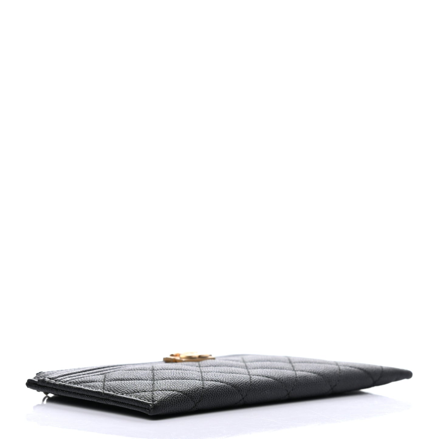 Caviar Quilted Classic Zip Boy Pouch Black