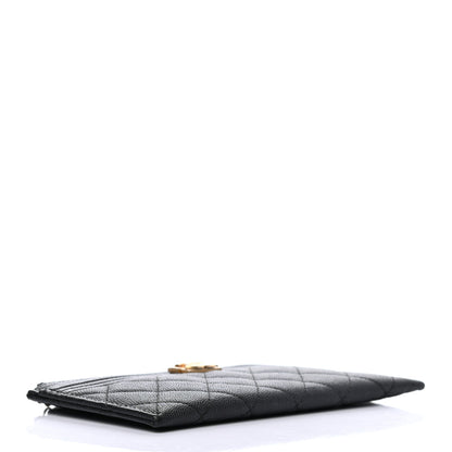Chanel Caviar Quilted Classic Zip Boy Pouch Black 4 of 7