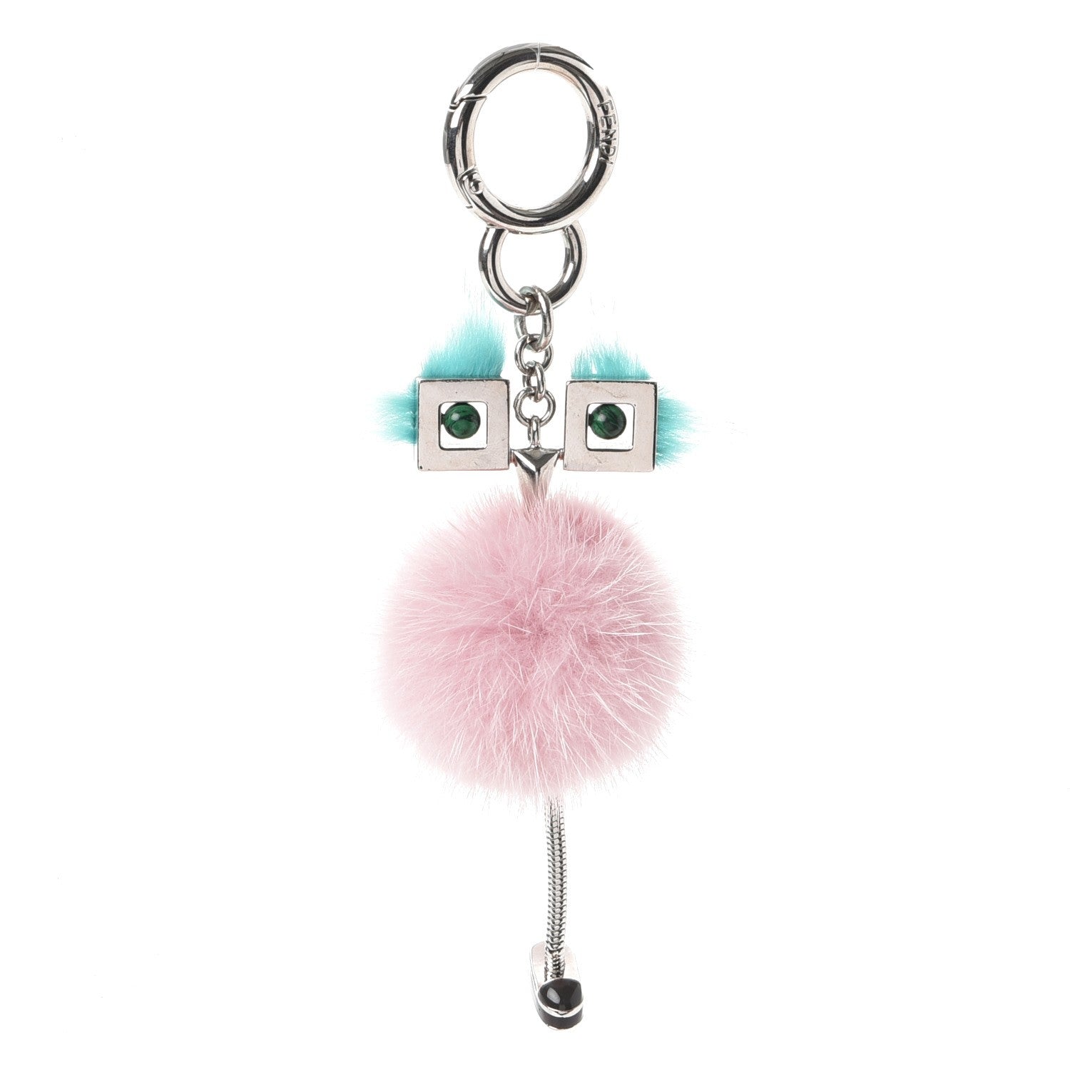 Fendi Mink Fur Chick Bag Charm Pink Multi 1 of 2