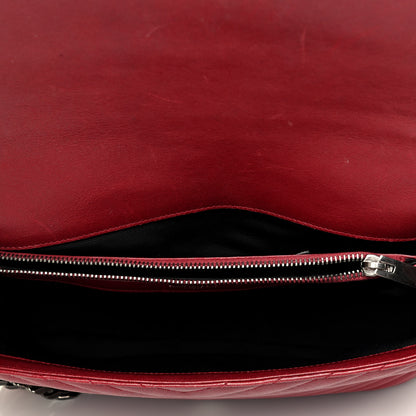 Saint Laurent Sheepskin Matelasse Chevron Large College Monogram Satchel Oxblood 6 of 10