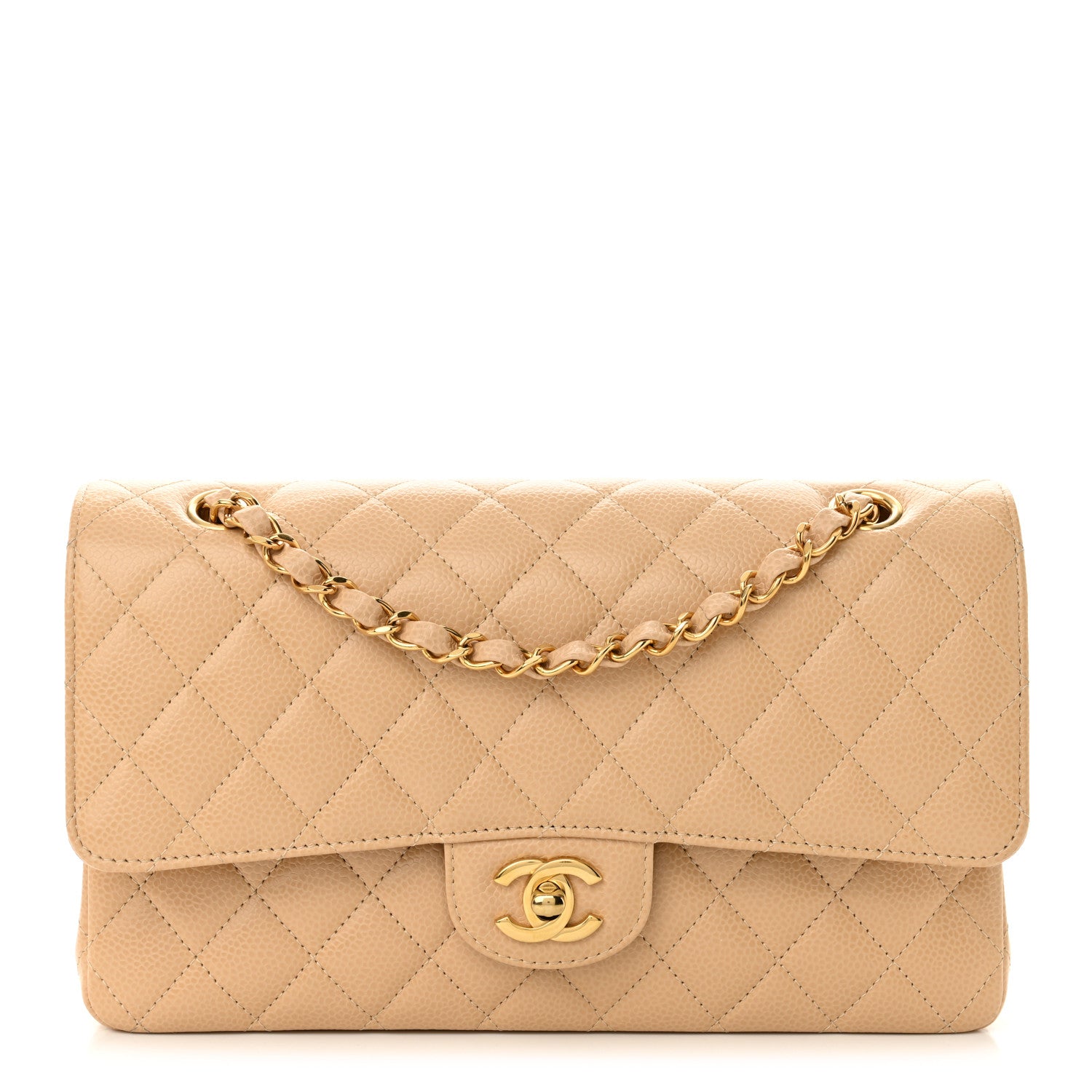 Chanel Caviar Quilted Medium Double Flap Beige Clair 1 of 13