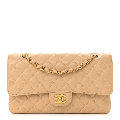Chanel Caviar Quilted Medium Double Flap Beige Clair 1 of 13