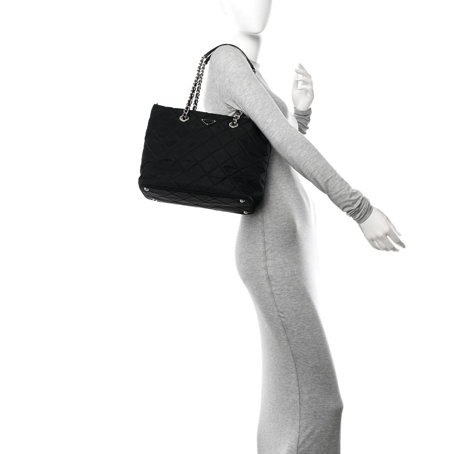 Prada Nylon Tessuto Impuntu Quilted Tote Black 2 of 11
