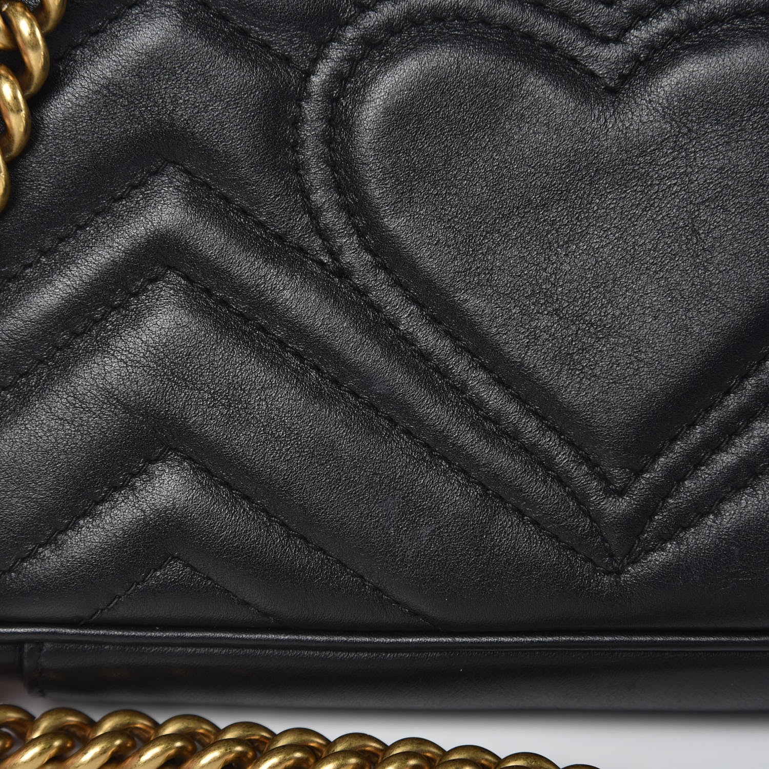 Gucci Calfskin Matelasse Mini GG Marmont Shoulder Bag Black 8 of 15
