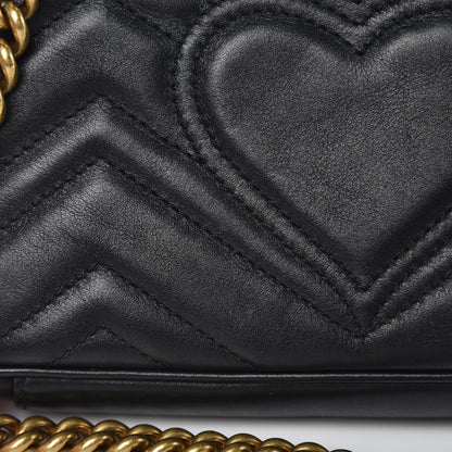 Gucci Calfskin Matelasse Mini GG Marmont Shoulder Bag Black 8 of 15