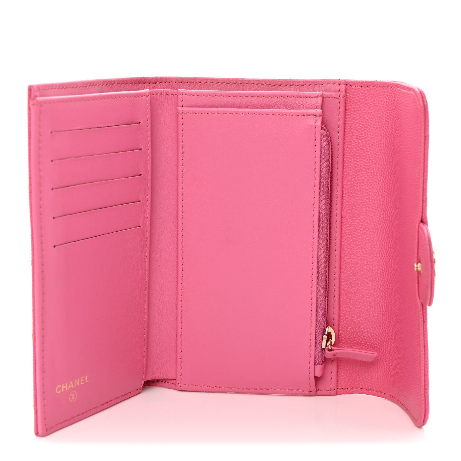 Chanel Caviar Quilted Medium Flap Wallet Pink 5 of 11