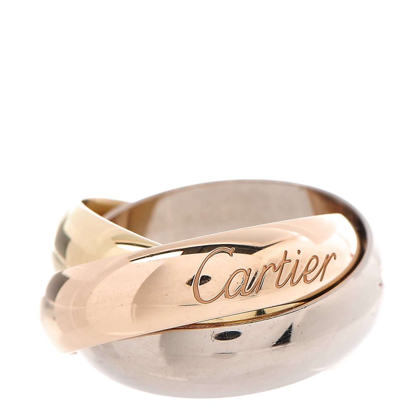 18K Pink Yellow White Gold Large Trinity Ring 49 4.75