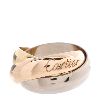 Cartier 18K Pink Yellow White Gold Large Trinity Ring 49 4.75 1 of 4