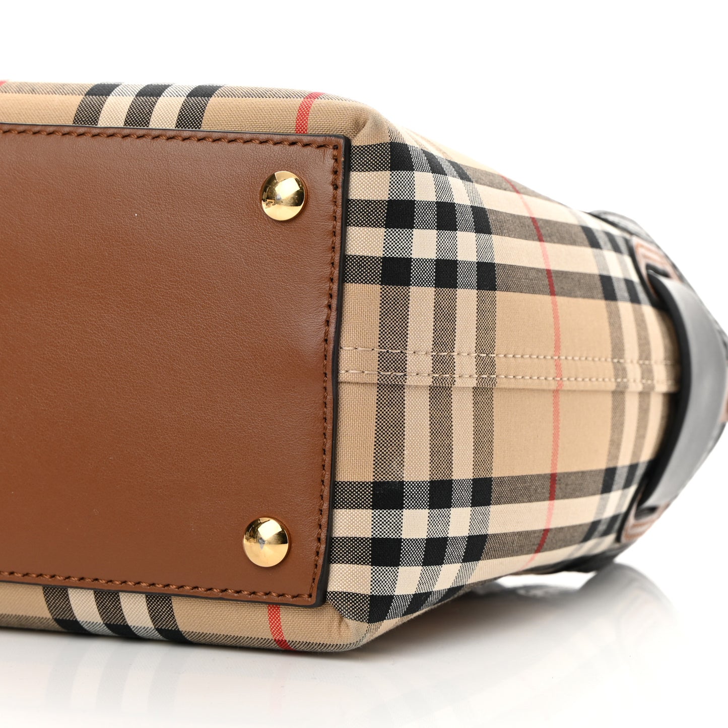 Calfskin Vintage Check Triple Stud Mini Belt Bag Archive Beige