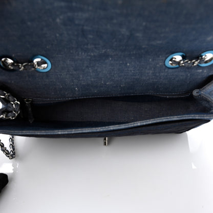 Chanel Denim Quilted Medium Graphic Flap Light Blue 5 of 9