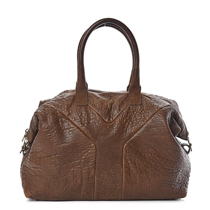 Saint Laurent Pebbled Lambskin Medium Easy Sac Brown 1 of 20