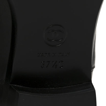 Chanel Suede Calfskin CC Short Boots 37.5 Black 7 of 10