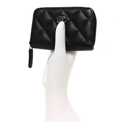 Chanel Caviar Quilted Zip Coin Purse Black 2 of 8
