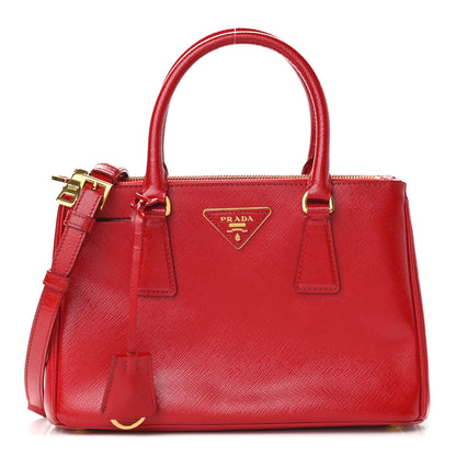 Prada Saffiano Vernice Mini Galleria Double Zip Tote Rosso 1 of 12