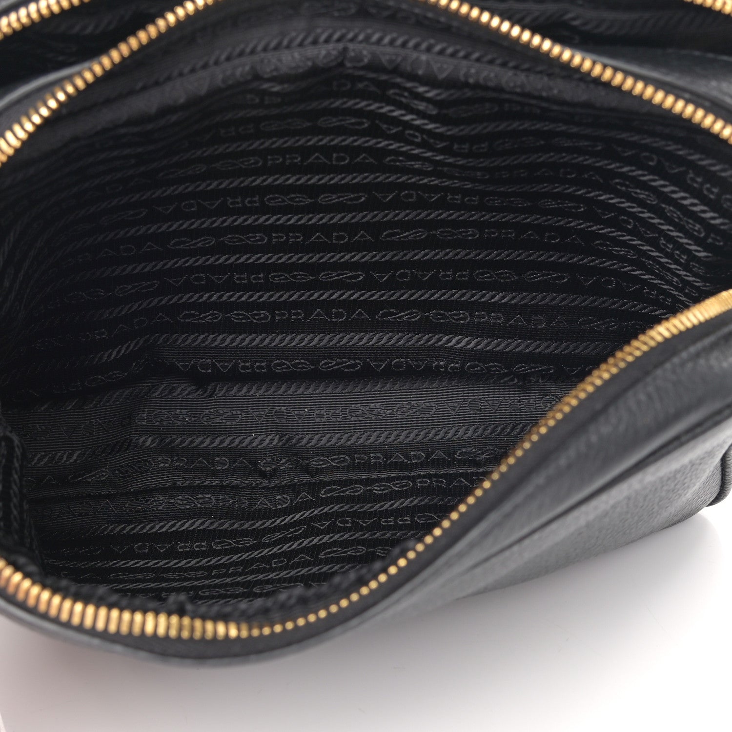 Prada Vitello Daino Medium Double Zip Shoulder Bag Black 9 of 21