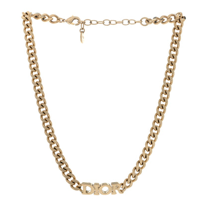 Christian Dior Metal Chain Choker Necklace Gold 2 of 3