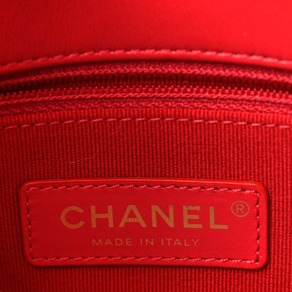 Chanel Lambskin Quilted Small Lacquered Chain Flap Red 6 of 9