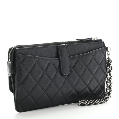 Chanel Caviar Quilted Classic Pouch With Handle Black 3 of 17