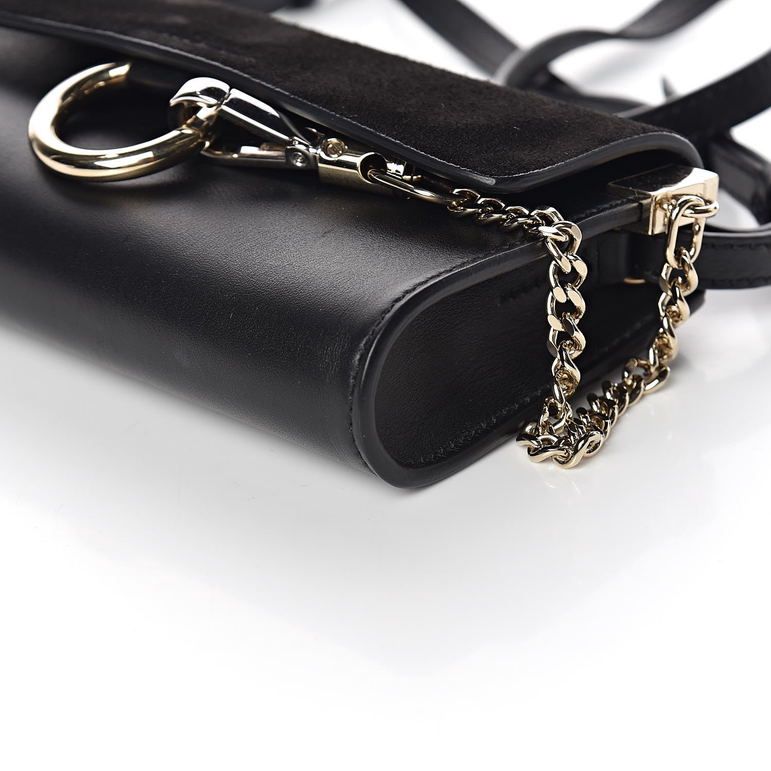 Chloe Suede Calfskin Mini Faye Shoulder Bag Black 9 of 10