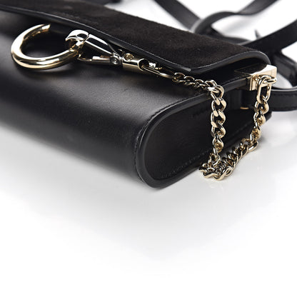 Chloe Suede Calfskin Mini Faye Shoulder Bag Black 9 of 10