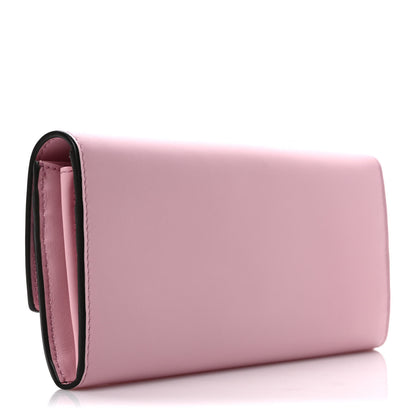 Fendi Vitello King Tamponato Logo Embossed Continental Wallet Rosa Acquerello 3 of 8