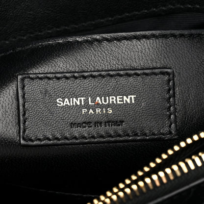 Saint Laurent Sheepskin Matelasse Chevron Monogram Medium College Bag Black 6 of 11