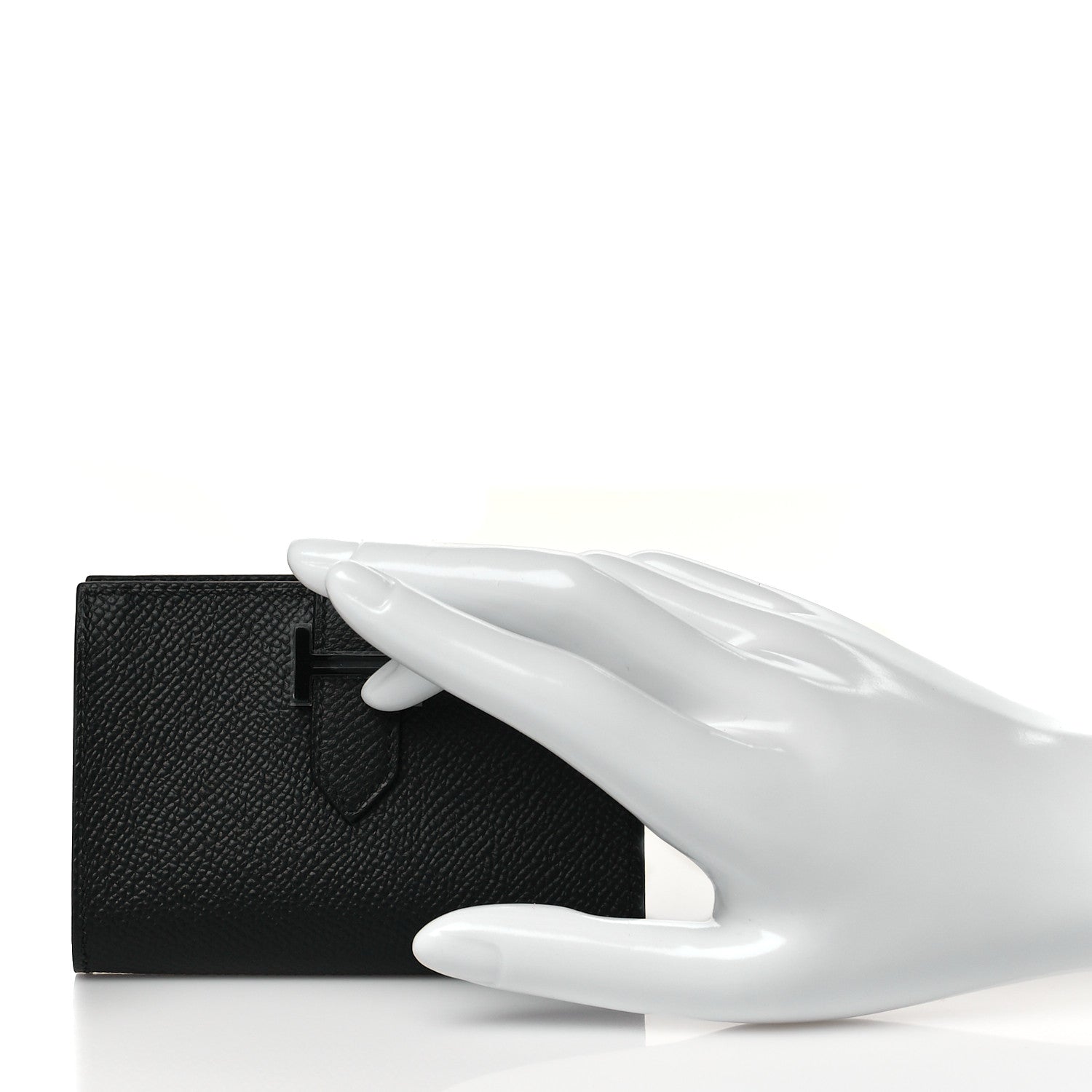 Hermes Epsom Monochrome Bearn Card Holder Wallet Black 2 of 9