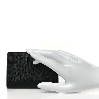 Hermes Epsom Monochrome Bearn Card Holder Wallet Black 2 of 9