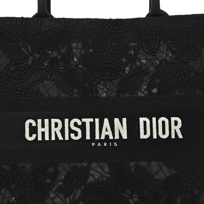 Christian Dior Embroidered 3D Macrame D-Lace Butterfly Large Book Tote Black Multicolor 8 of 10