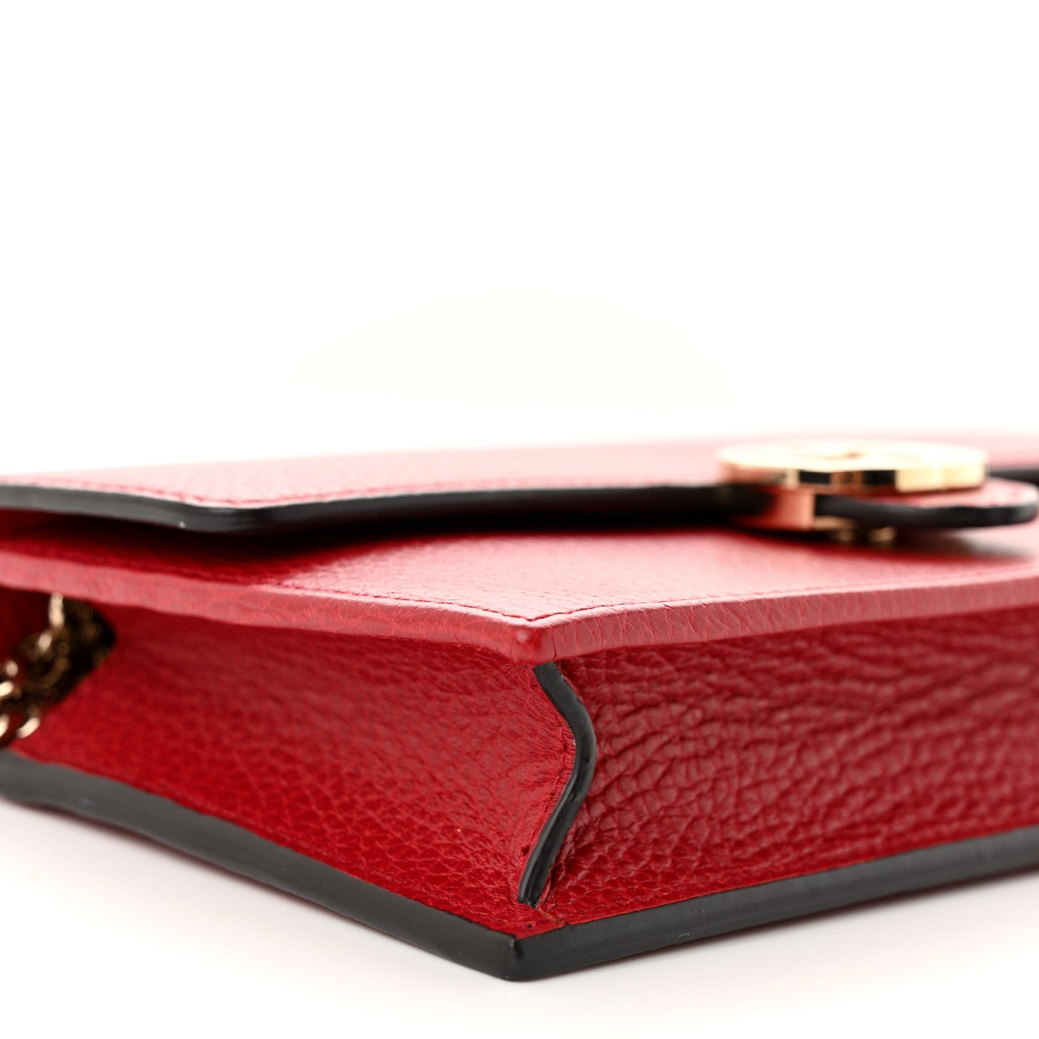 Gucci Dollar Calfskin Interlocking G Chain Wallet Red 8 of 10