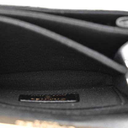 Chanel Lambskin Quilted Top Handle Flap Clutch With Chain Black 5 of 12