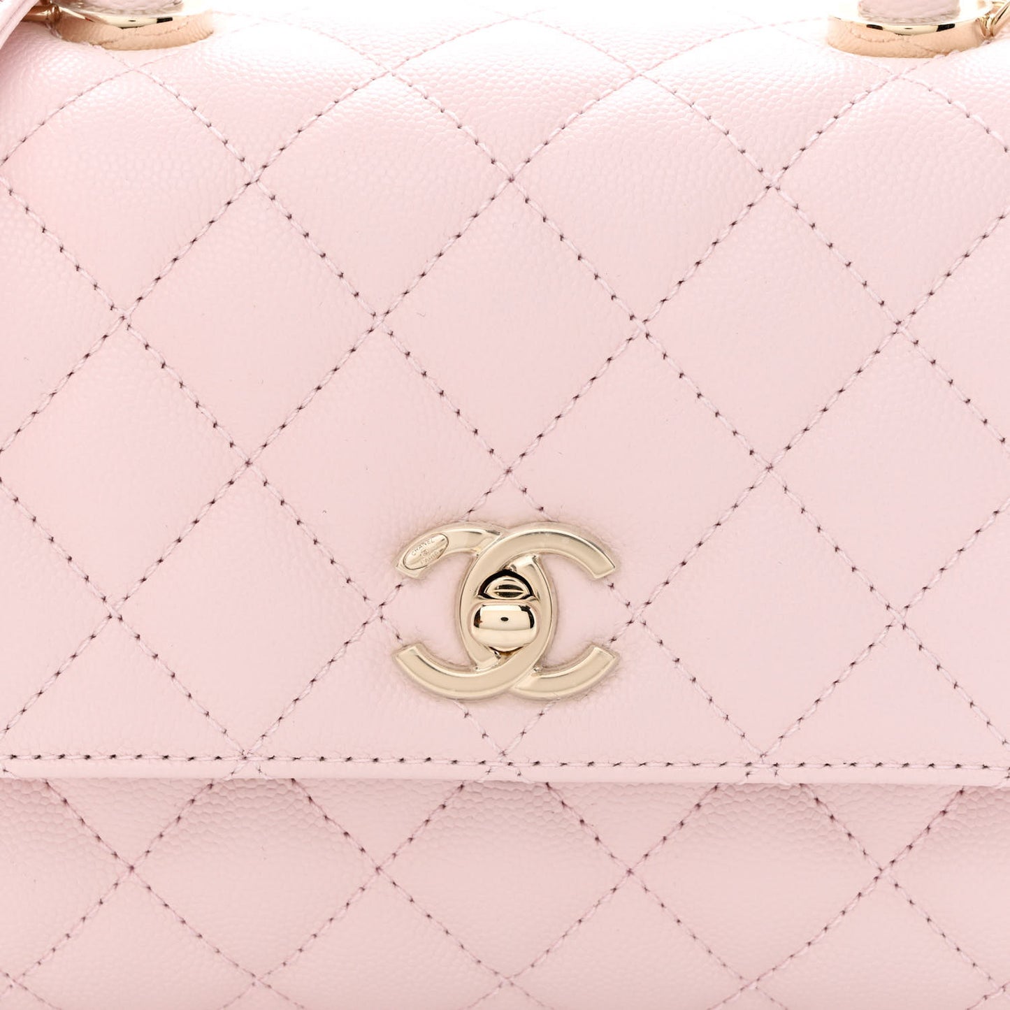 Caviar Quilted Mini Coco Handle Flap Light Pink