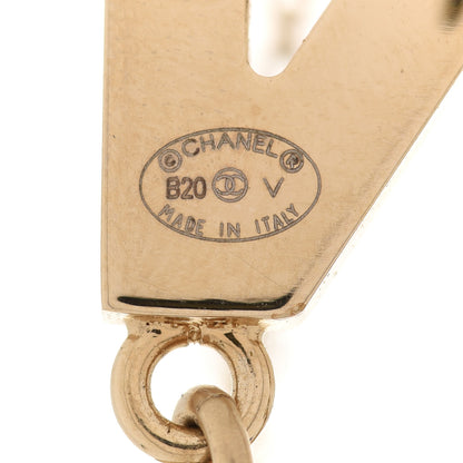 Chanel Metal Cha-Nel Logo Drop Earrings Gold 4 of 5