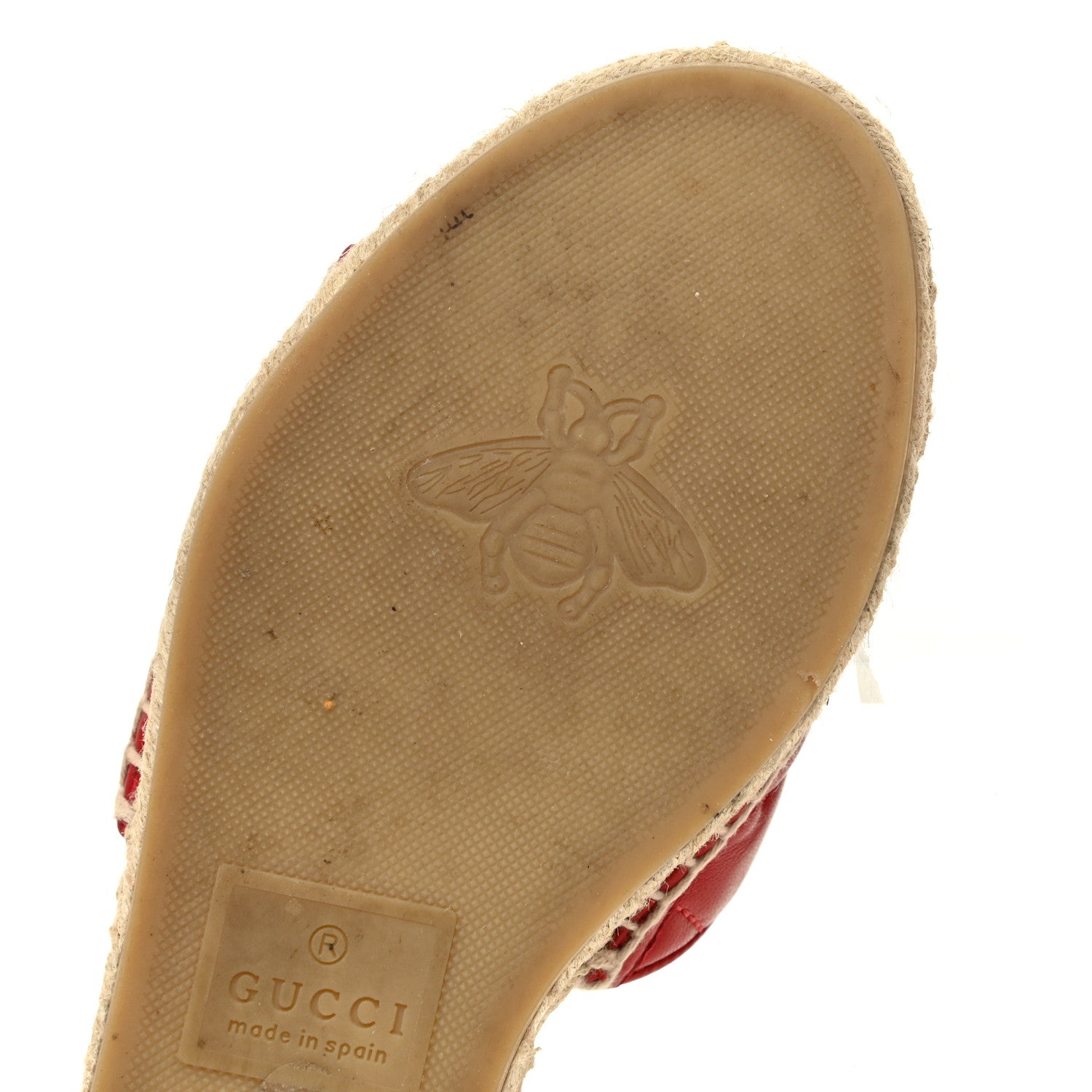 Gucci Nappa Matelasse GG Marmont Espadrille Slide Sandals 36.5 Hibiscus Red 6 of 15