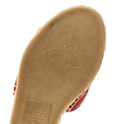 Gucci Nappa Matelasse GG Marmont Espadrille Slide Sandals 36.5 Hibiscus Red 6 of 15