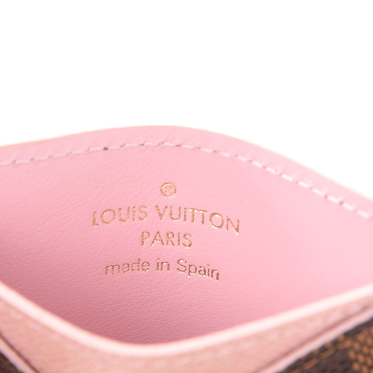 Damier Ebene Caissa Card Holder Rose Ballerine