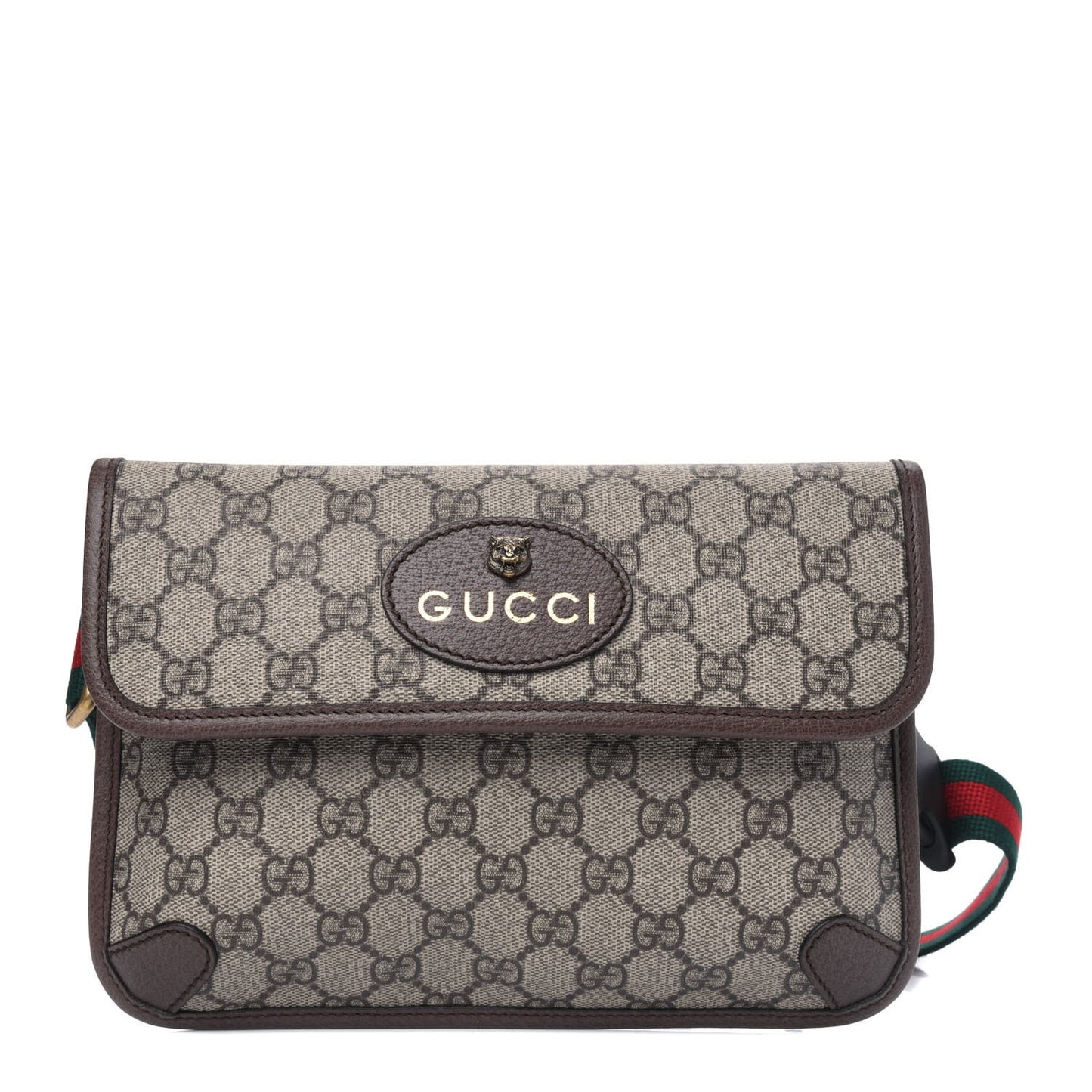 GG Supreme Monogram Neo Vintage Web Belt Bag Brown