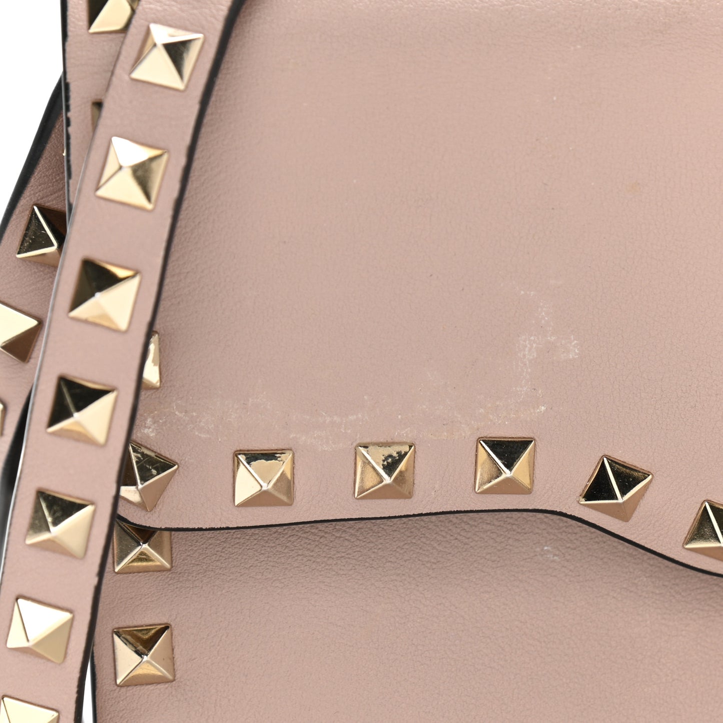 Vitello Medium Rockstud Flip Lock Crossbody Bag Poudre