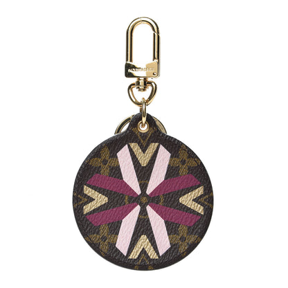 Louis Vuitton Monogram Illustre Multi V Bag Charm Key Ring Fuchsia 1 of 6