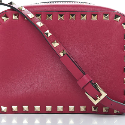 Valentino Garavani Vitello Rockstud Camera Crossbody Bag Raspberry 7 of 10