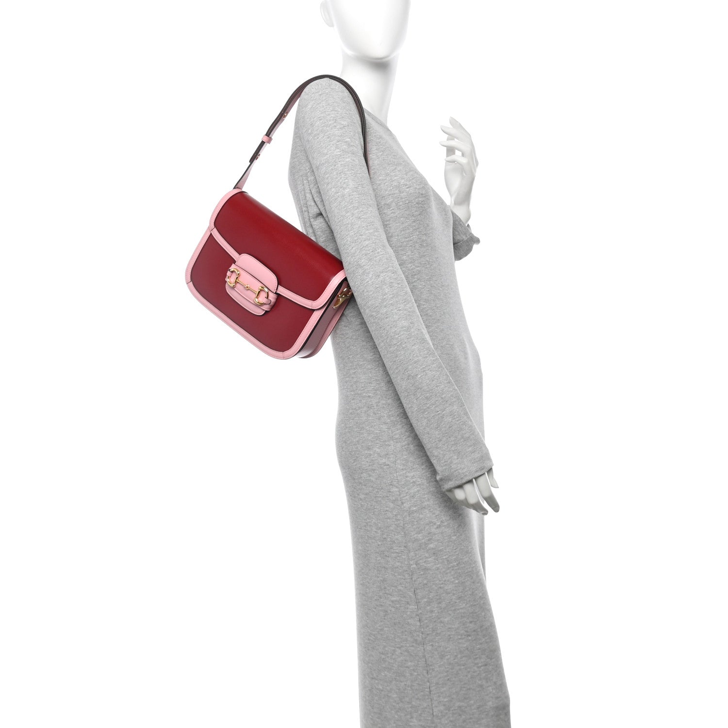 Gucci Azalea Calfskin Horsebit 1955 Shoulder Bag New Cherry Red Wild Rose 2 of 11