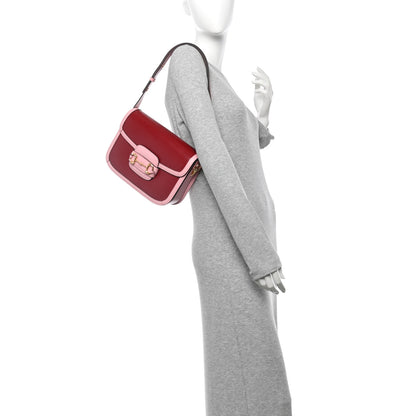 Gucci Azalea Calfskin Horsebit 1955 Shoulder Bag New Cherry Red Wild Rose 2 of 11