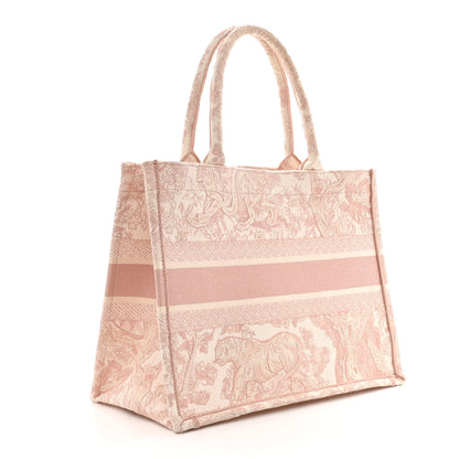 Christian Dior Canvas Toile De Jouy Embroidered Medium Book Tote Pink 3 of 10