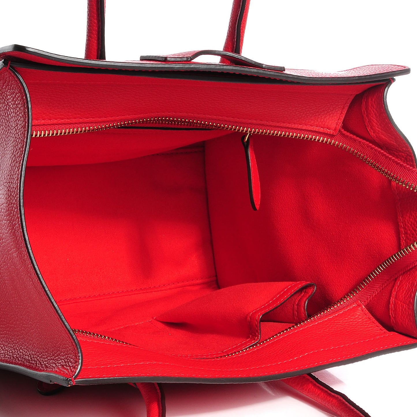 Drummed Calfskin Micro Luggage Coquelicot