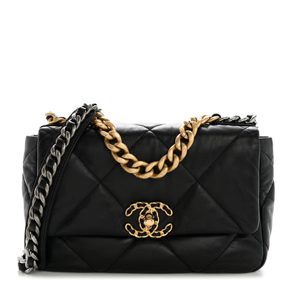 Chanel Goatskin Quilted Medium Chanel 19 Flap Black 1 of 12
