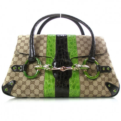 Gucci Crocodile Web Monogram Tom Ford Dragon Tote Dark Brown Green 1 of 8