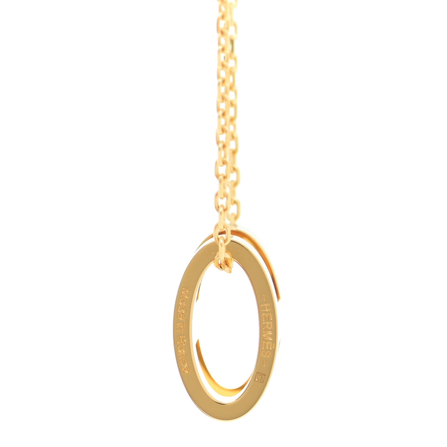 Lacquered Gold Pop H Pendant Necklace Marron Glace