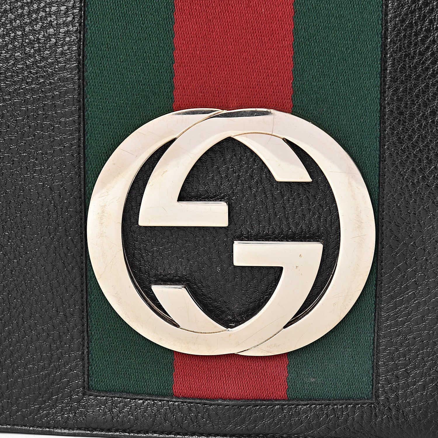 Gucci Calfskin Web Blondie Shoulder Flap Bag Black 9 of 11